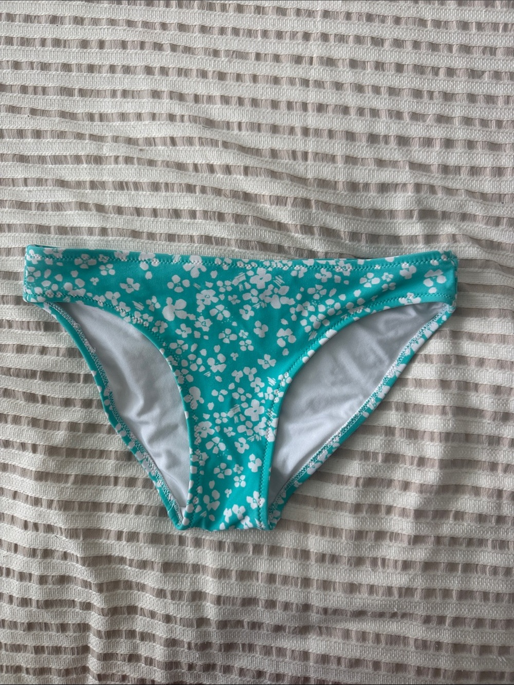 aerie Teal Floral Bikini Bottoms